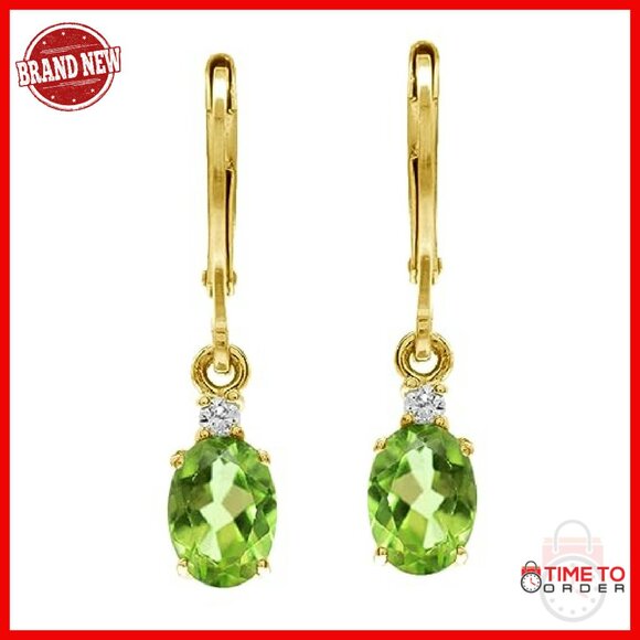 Sterling Silver Leverback Dangle Earrings with Gemstones - Picture 6 of 8